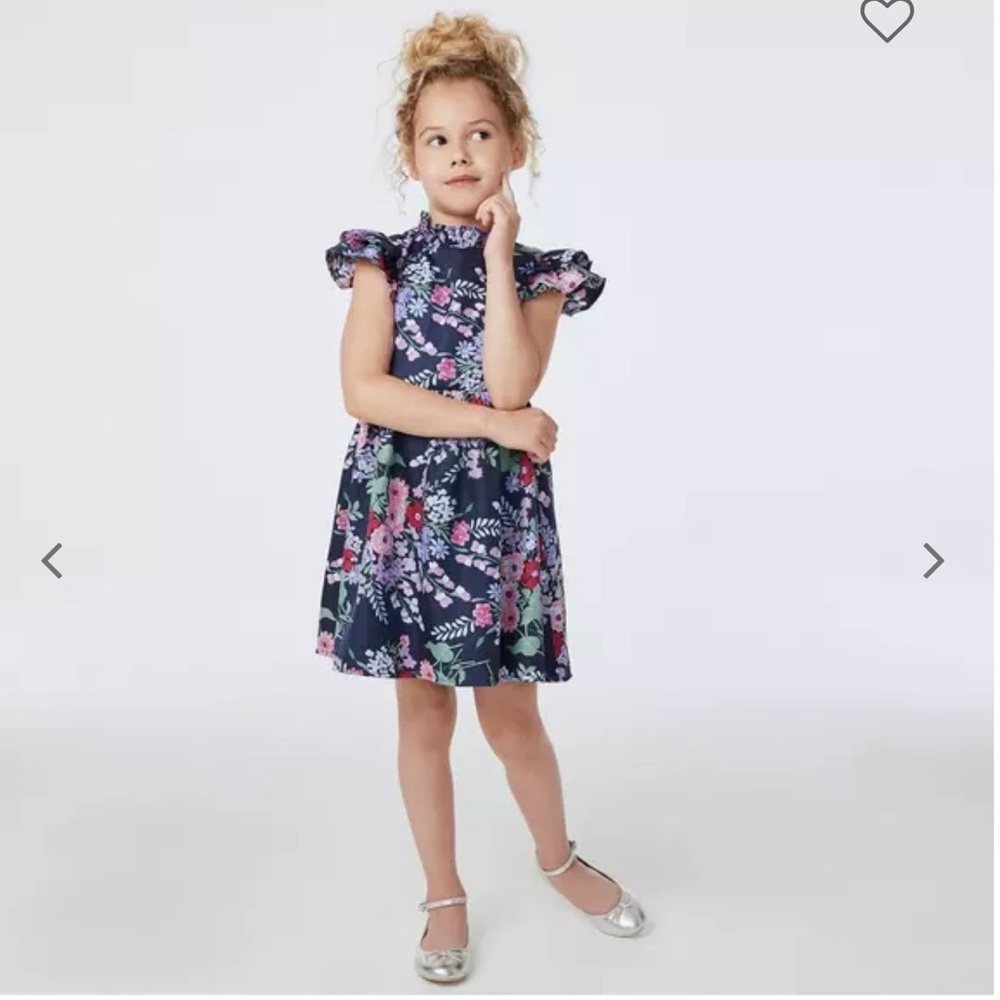 Janie and Jack Garden Navy Floral Print Dress 2T